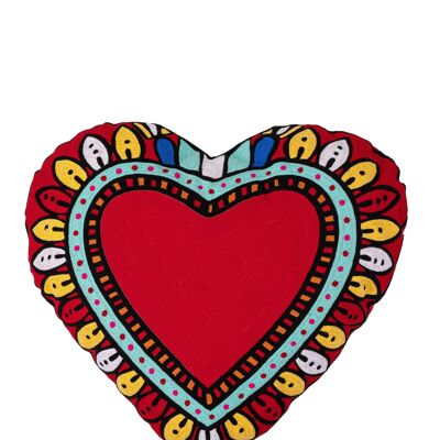 CUSCINO CON IMBOTTITURA RICAMATA FORMA CUORE 100% POLIESTERE DO7733CO_UNICO
