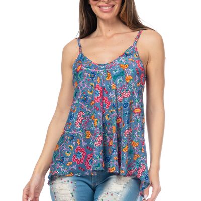 BEDRUCKTE BLUSE 100% POLYESTER LI5570B_BLAU