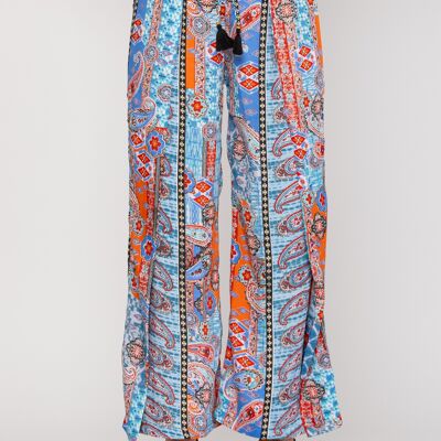 100% POLYESTER PRINTED TROUSERS LI7520P_BLUE