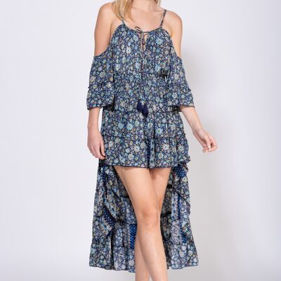 100% POLYESTER PRINTED DRESS LI7538V_NAVY