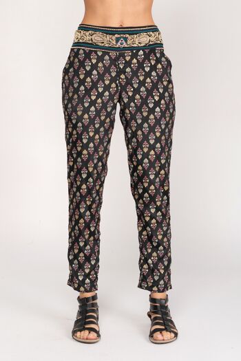 PANTALON IMPRIMÉ 100% POLYESTER LI7639P_BLACK 1