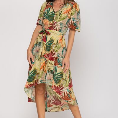 100% VISCOSE PRINTED DRESS PR7290V_CRUDO