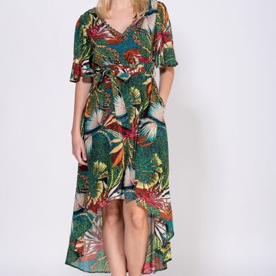 100% VISCOSE PRINTED DRESS PR7290V_GREEN