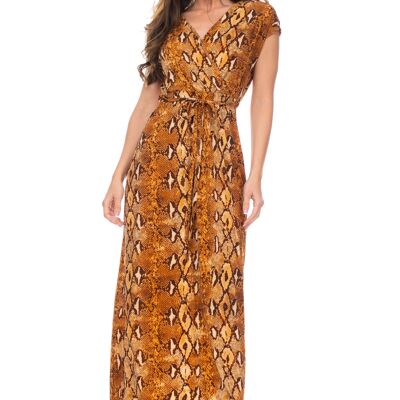 PRINTED DRESS 95% POLYESTER 5% E SK5086V_TIERRA