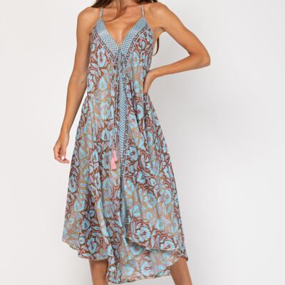 LONG PRINTED DRESS 100% POLYESTER U7402V_BABYBLUE