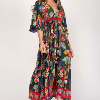 LONG PRINTED DRESS 100% POLYESTER U7445V_NAIROBI