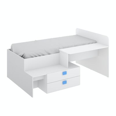 Cama Juvenil con escritorio Chic - Blanco