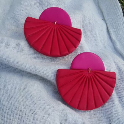 Olivia Earrings - Rose/Red