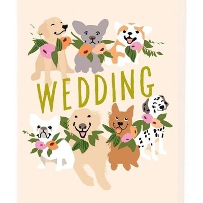 Dogs and wedding flowers