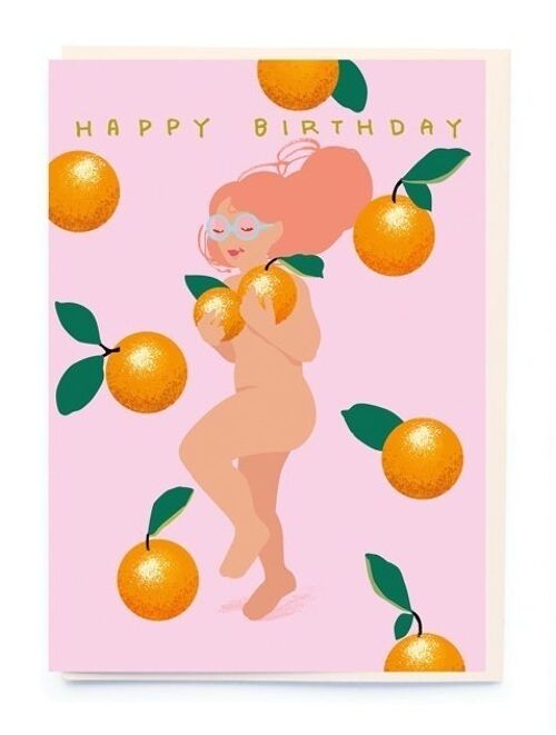 Nudie girl and oranges