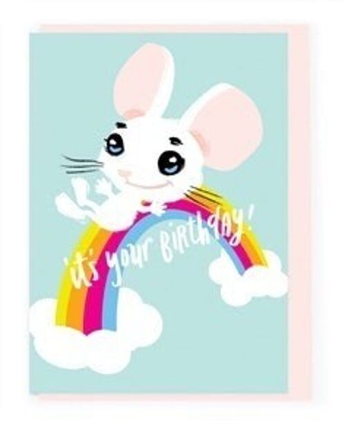 Sweet mouse on a rainbow