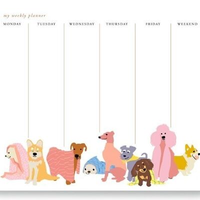 Loving dogs weekly planner