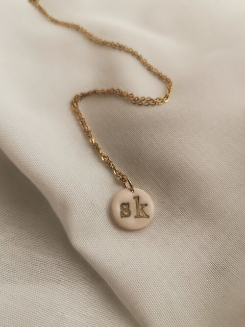 Medal necklace with two initials