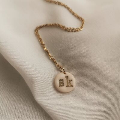 Medal necklace with two initials