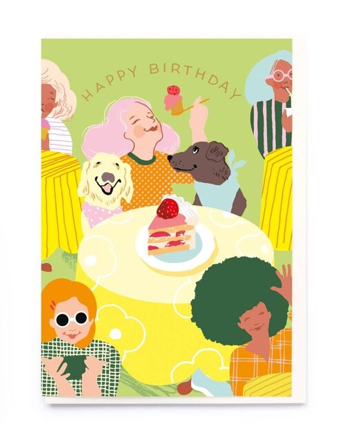 Cafe, ‘happy birthday’ gold foil message. Blank inside and supplied with an off white envelope.

Card size 110 x 154mm
Designed and printed in the UK.