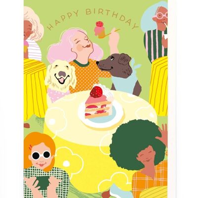 Cafe, ‘happy birthday’ gold foil message. Blank inside and supplied with an off white envelope.

Card size 110 x 154mm
Designed and printed in the UK.