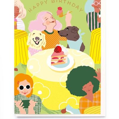 Cafe, ‘happy birthday’ gold foil message. Blank inside and supplied with an off white envelope.

Card size 110 x 154mm
Designed and printed in the UK.
