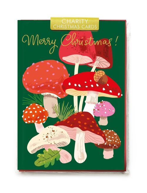 Charity bag Christmas mushrooms
