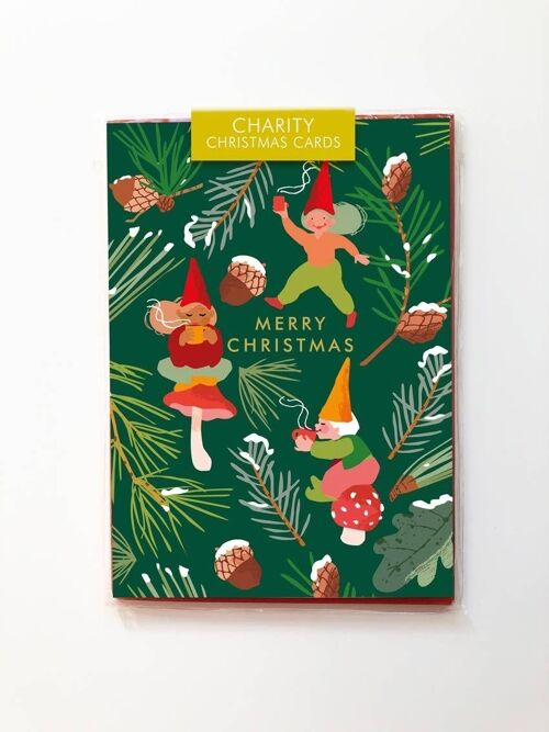 Charity bag Gnomes and Christmas foliage