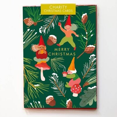 Charity bag Gnomes and Christmas foliage