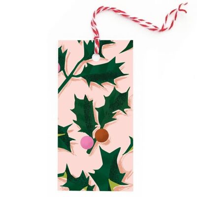 Christmas holly tags