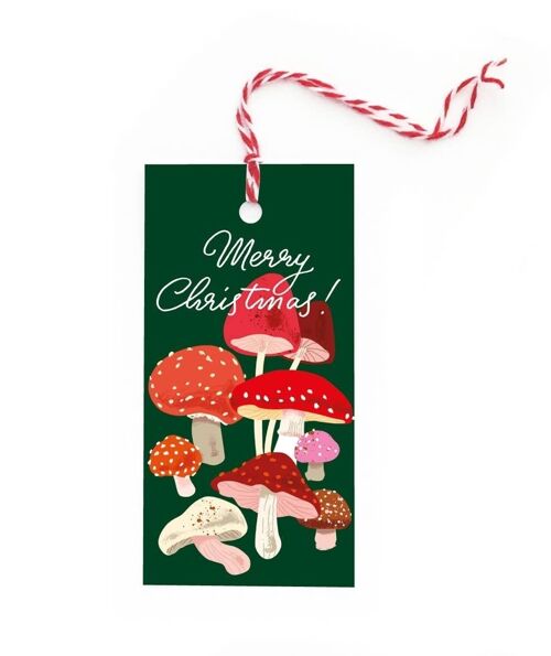 Christmas mushrooms tags