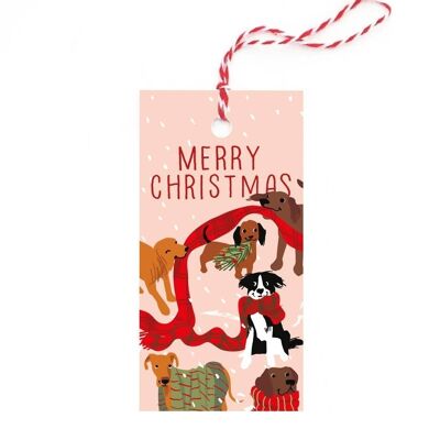 Dogs and Christmas scarves tags