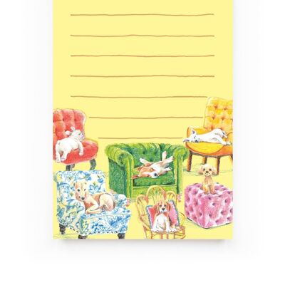 Dogs on chairs list pad