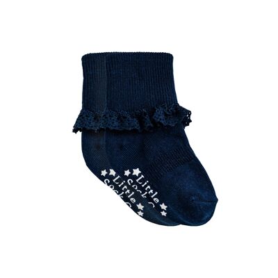 Krause rutschfeste Stay-On-Socken für Babys und Kleinkinder - Marineblau