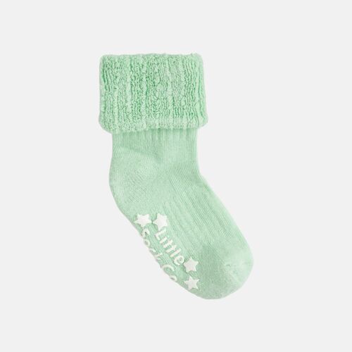 Cosy Stay On Winter Warm Non Slip Baby Socks in Apple - 0-2 years