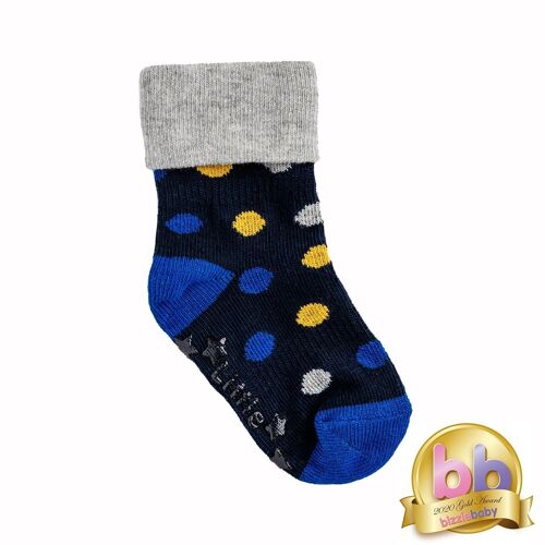 Non-Slip Stay On Socks in Navy Spot