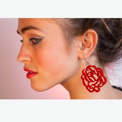 Camellia earrings in plexiglass
