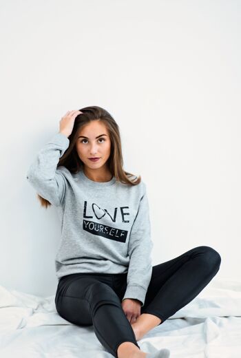 Love Yourself - Pull gris 3