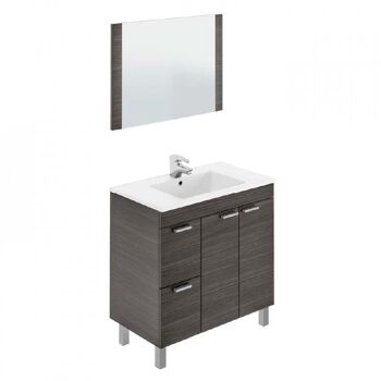 Meuble de salle de bain avec lavabo et miroir Aktiva - Ash Grey 1