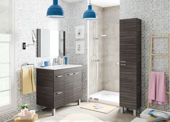 Meuble de salle de bain avec lavabo et miroir Aktiva - Ash Grey 2