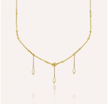 Collier doré VENEZIA en perles de verre de MURANO et pierre de lune 1
