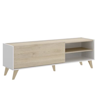 Mueble TV Ness - Roble Natural - Blanco