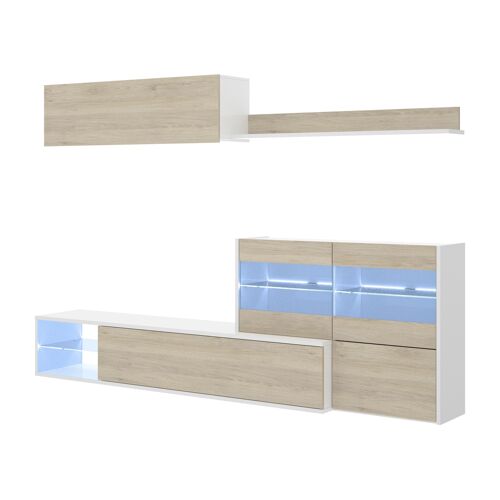 Mueble comedor Uma - Roble Natural - Blanco