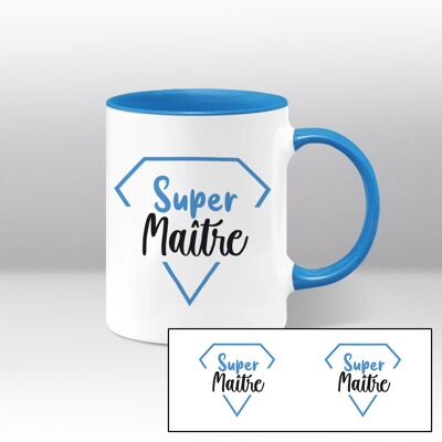 Mug Blanc et Bleu, super maître