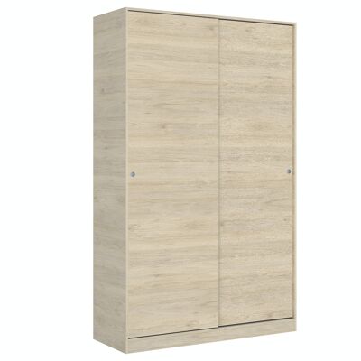 Armario de 120 cm con puertas correderas Slide - Roble Natural