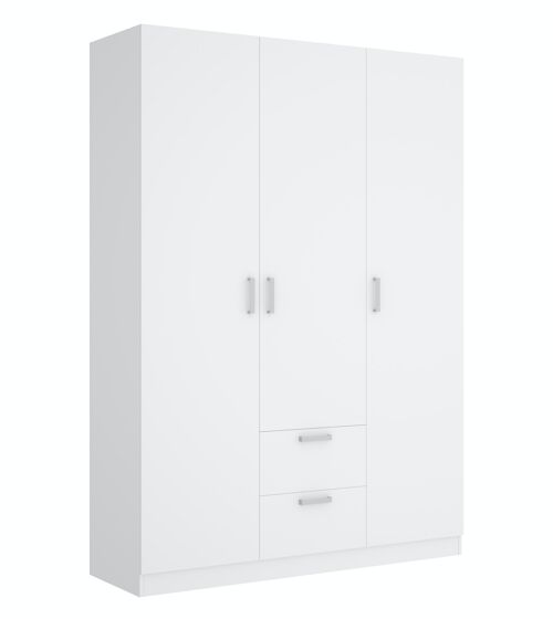 Mueble de almacenaje blanco 3 puertas LEENA - Miliboo
