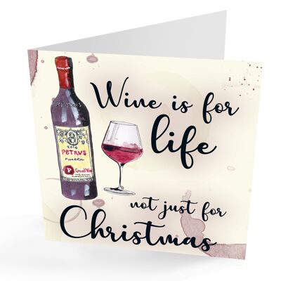 Slogan divertente biglietto di Natale vino