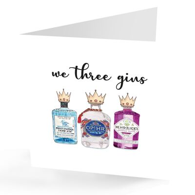 Carte de Noël We 3 Gins Fun Gin