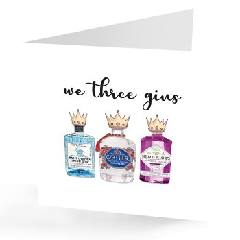 Carte de Noël We 3 Gins Fun Gin