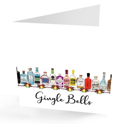 Tarjeta de Navidad Gin-gle Bells Fun Gin