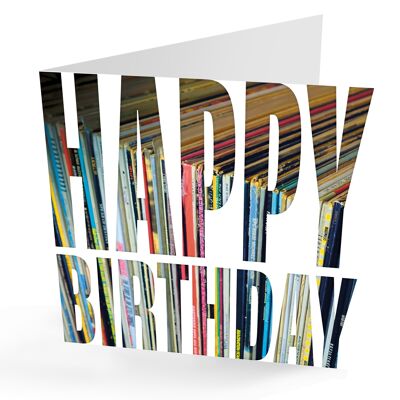 Happy Birthday Knockout Vinyl Albums Card