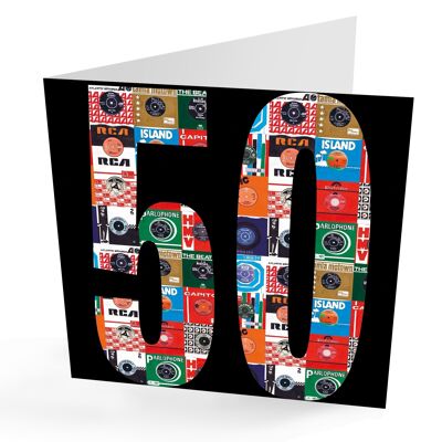 50th Birthday Vinyl Records Card
