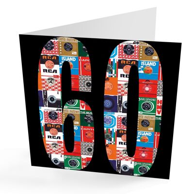 Tarjeta de discos de vinilo de 60 cumpleaños