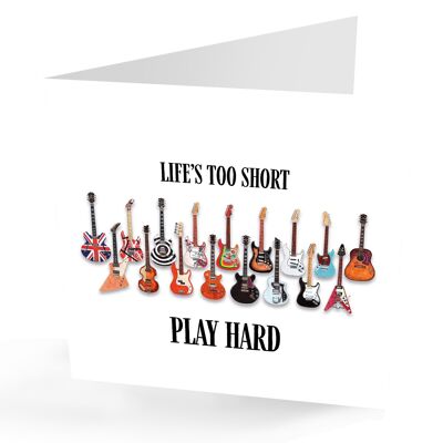 Famous Guitars Card 'Play Hard' Any Occasion Guitar Card