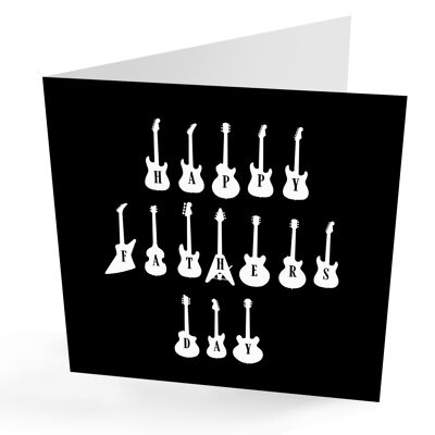 Silhouette-glückliche Vatertags-Gitarrenkarte